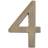 Architectural Mailboxes Antique Brass Floating House Number 4