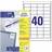 Avery Avery-Zweckform 3657-200 Labels 48.5 x 25.4 mm Paper White 8800 pc(s) Permanent All-purpose labels 220 Sheet A4