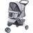 Pawhut Stroller Pushchair Carrier for Cat Puppy with 3 Wheels 45x97cm