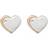 D For Diamond Heart Stud Earrings - Silver/Rose Gold/Diamond