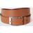 Tommy Hilfiger Men's plain leather belt with metallic buckle, Brown