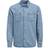Jack & Jones Essentials denim overshirt in light vintage wash-Blue