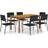 vidaXL 3067830 Patio Dining Set, 1 Table incl. 6 Chairs