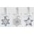 Wedgwood Mini Snowflakes and Star Decorations, Set of 3 Christmas Tree Ornament