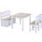 Homcom Pine Wood Kids 4 Pc Furniture Set-Oak/White