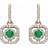 9ct Emerald Illusion Setting Diamond Art Deco Earrings GE2358G