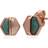 Gemondo Micro Statement Amazonite Hexagon Stud Earrings in Rose Plated