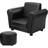 Costway Kids Single Armrest Couch Sofa with Ottoman