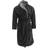 Mens' Harvey James Soft Hooded Fluffy Dressing Gown - Navy/Black