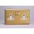 Varilight XB5DW Classic Brushed Brass 2 Gang Double 13A Switched Plug Socket