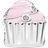 Pandora Cupcake Charm - Silver/Pink/Transparent