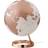 Atmosphere Lysande vit koppardesign jordglob på kopparfärgad bas Globe