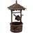 OutSunny Wood Garden Wishing Well Fountain Barrel Waterfall with