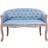 Dkd Home Decor Blue Polyester Rubberwood Sofa 107cm 2 Seater