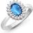 Jewelco London Classic Royal Cluster Ring - White Gold/Topaz/Diamond