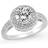 Jewelco London Halo Solitaire Engagement Ring - Silver/Transparent