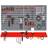 54 Piece On Wall Tool Equipment Holder Grey and red