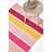 Homescapes Chenille Striped Pink, Yellow, Beige, Red