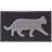 Homescapes Cat Silhouette 100% Recycled Rubber Non-Slip Doormat Grey, Black
