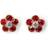 Aspinal of London Athena Cluster Stud Earrings - Gold/Ruby/Diamonds
