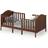 Costway 2-in-1 Classic Convertible Wooden Toddler Bed with 2 Side Guardrails for Extra Safety-Brown
