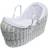 Kinder Valley Dimple White Pod Moses Basket with Fleece Body Surround