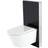Milano Arca Black 483mm Bathroom Toilet wc Unit with Wall Hung Japanese Bidet Pan, Cistern and Seat