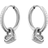 HUGO BOSS Twin-Heart Earrings - Silver/Transparent