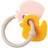 Nattou Silicone Teether Rattle, Strawberry & Duck