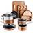 Gotham Steel Cast-Textured Cookware Set with lid 15 Parts