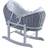 Kinder Valley Waffle Grey Pod Moses Basket with Rocking Stand Deluxe Fleece