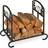 Relaxdays Firewood Rack, Foldable, Fireplace Log Storage, Indoors, Floral Ornaments, Steel, HWD: 44.5 x 51 x 32cm, Black