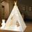 IREENUO Teepee Tent for Kids with Fairy Lights & Carry Case & Floor Mat, Foldable Children Play Tents Playhouse Toys for Girls/Boys Indoor &