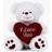 Paws White Teddy Bear Holding Red Heart with I Love You 27cm