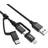 InLine 3-in-1 USB Cable Micro-USB, USB-C Lightning, alu 1.50