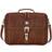 American West Unisex Leather Laptop Briefcase Mocha One Size