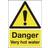 Safety Sign Danger Very Hot Water 75x50mm Self-Adhesive
