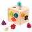 Battat Shape Sorter for Toddlers, Kids Wooden Learning cube Sorting Toy 10 colorful Wood Shapes with Numbers count & Sort cube 1 Year