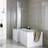 Ceramica Modern Bathroom L Shaped Shower Bath Front Side Panel White Gloss MDF 1500mm