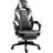 Vinsetto Gaming Chair with Footrest Computer Chair Lumbar Pillow Grey