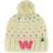 '47 Girls Youth Cream Washington Commanders Sprinkles Cuffed Knit Hat with Pom