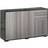 Homcom High Gloss Frame Push-Open Grey/Black Storage Cabinet 117x74cm