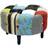 Watsons on the Web PATCHWORK Round Padded Footstool Pouffe