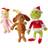 Aurora World Dr. Seuss Cindy Lou Who 12" Grinch Santa 19" & His Dog Max 18" Christmas Special Set of 3 Plush Toys, Multicolor