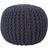 Homescapes Black Round Knitted Footstool Pouffe