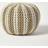 Homescapes Round Cotton Knitted Stripe Pouffe