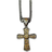 Twister Mens Floral Scrolled Cross Chain Necklace - Silver/Gold/Transparent