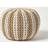 Homescapes Round Cotton Knitted Stripe Pouffe