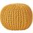 Homescapes Knitted Mustard Pouffe 35cm