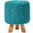 Homescapes Teal Knitted Foot Stool